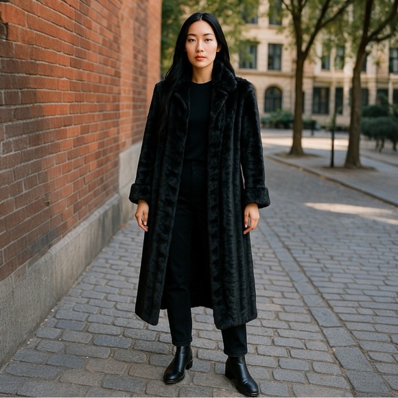 Fabulous Furs Donna Salyers Mink Signature Longline Luxurious Black Teddy Jacket - Picture 1 of 16